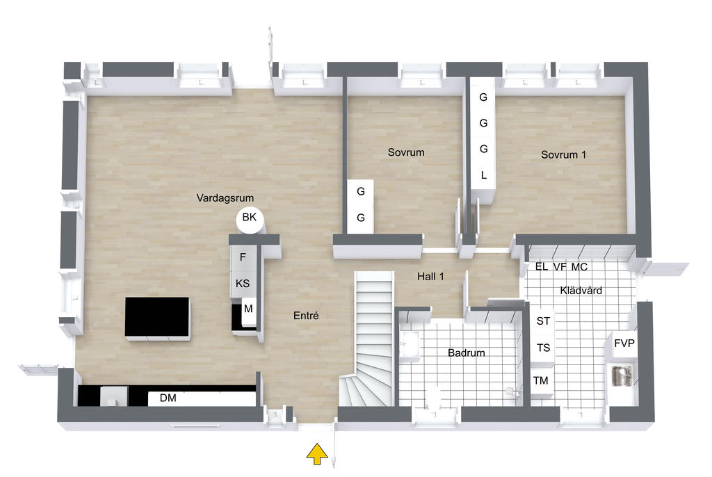 Alternativ planlösning entréplan