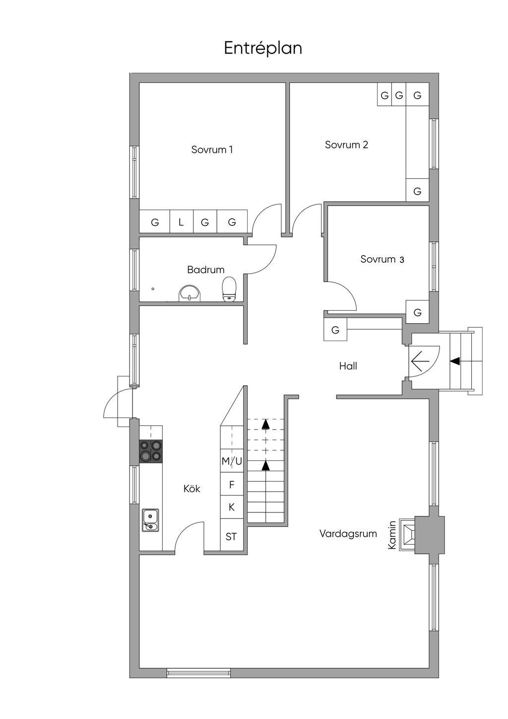 Planlösning, entréplan