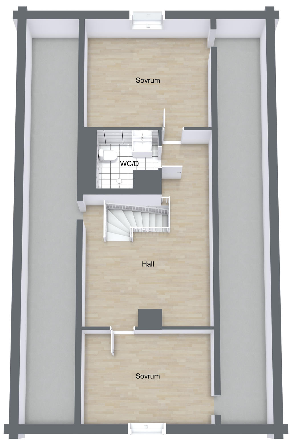 Huvudbyggnad - Vindsplan