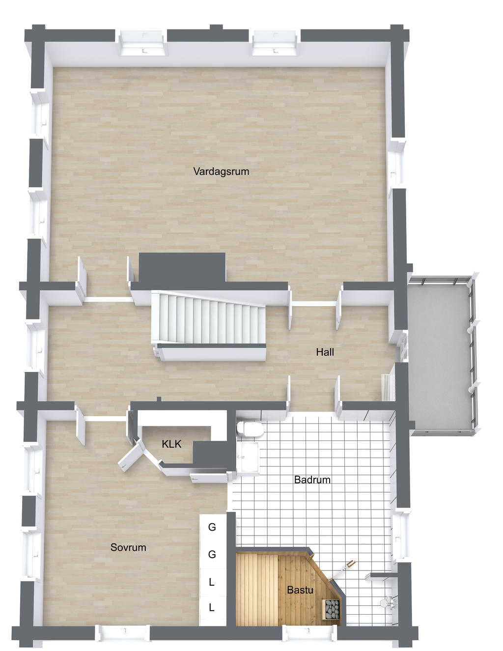 Huvudbyggnad - Övre Plan