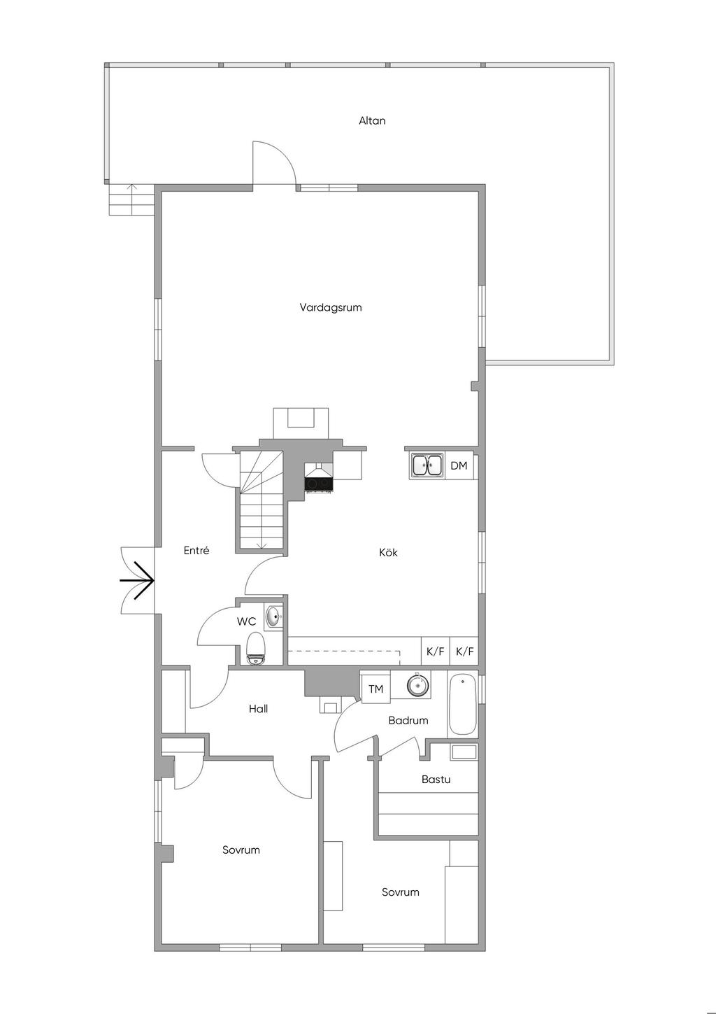 Norra flygeln- Entréplan