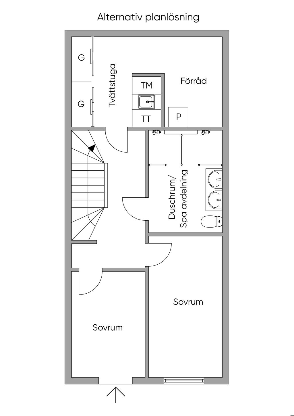 Alternativ planlösning, Nedre Plan 2D