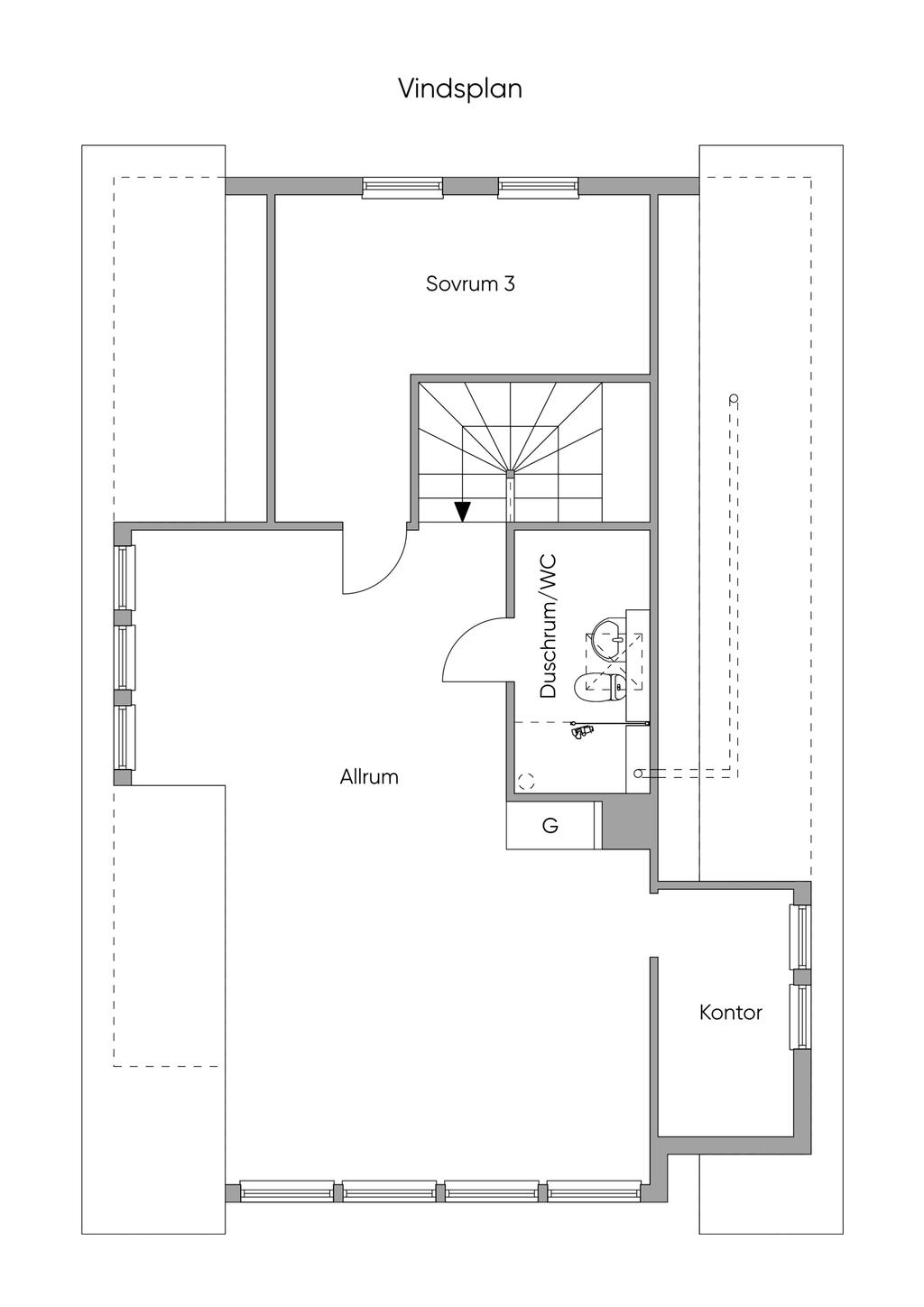 Övre plan planritning