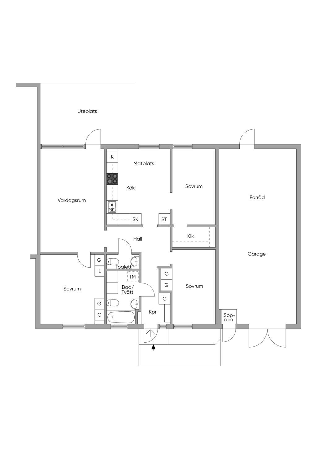 Praktiskt och välskött hus. Observera att det är dusch och inte badkar i badrummet.
