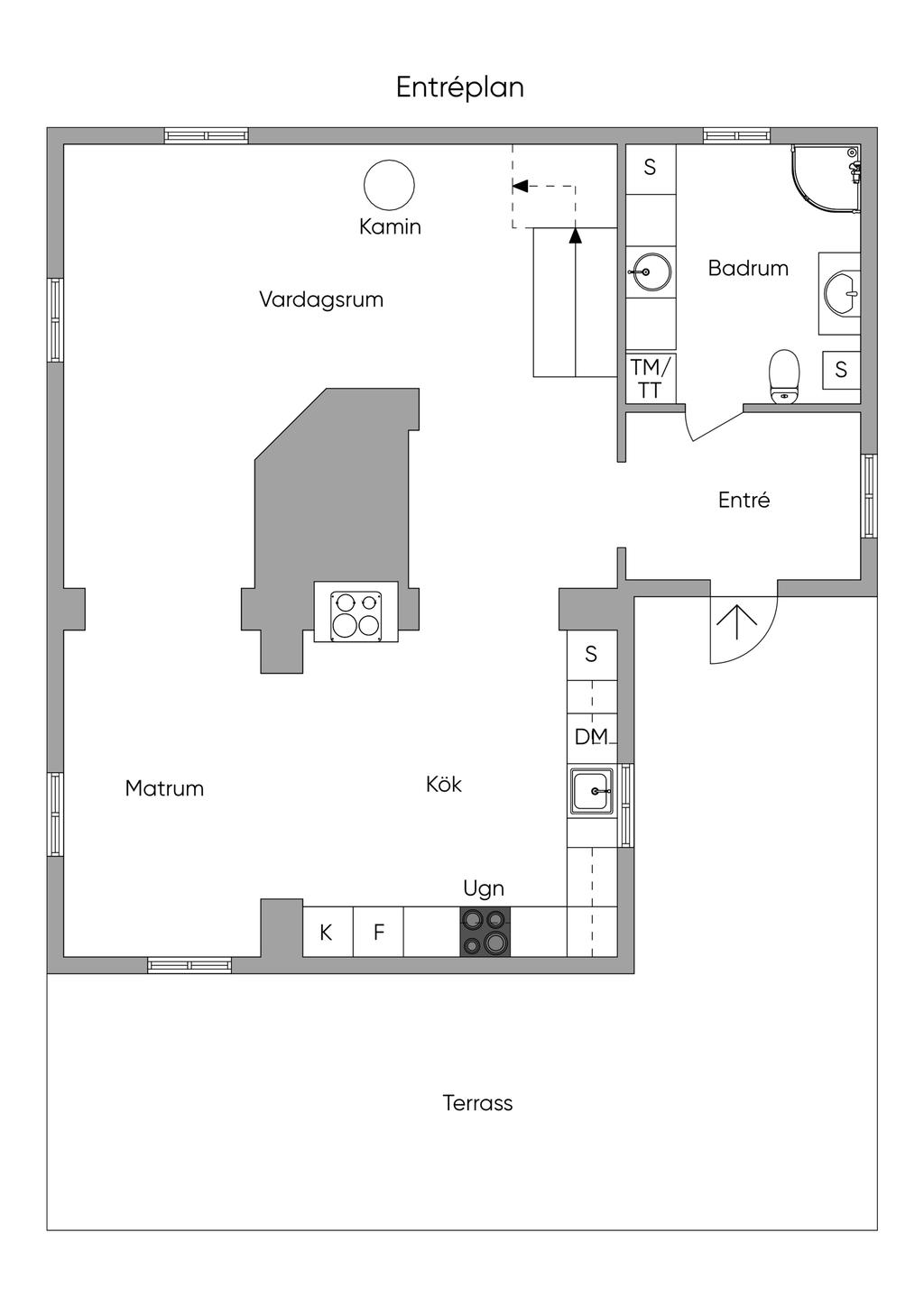 Planlösning, entréplan