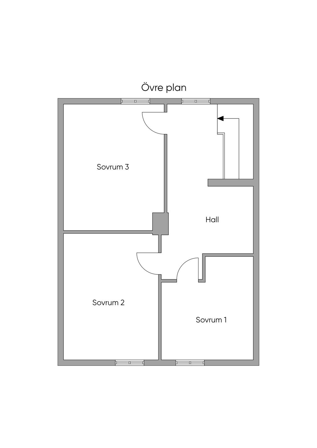 Planlösning, övre plan