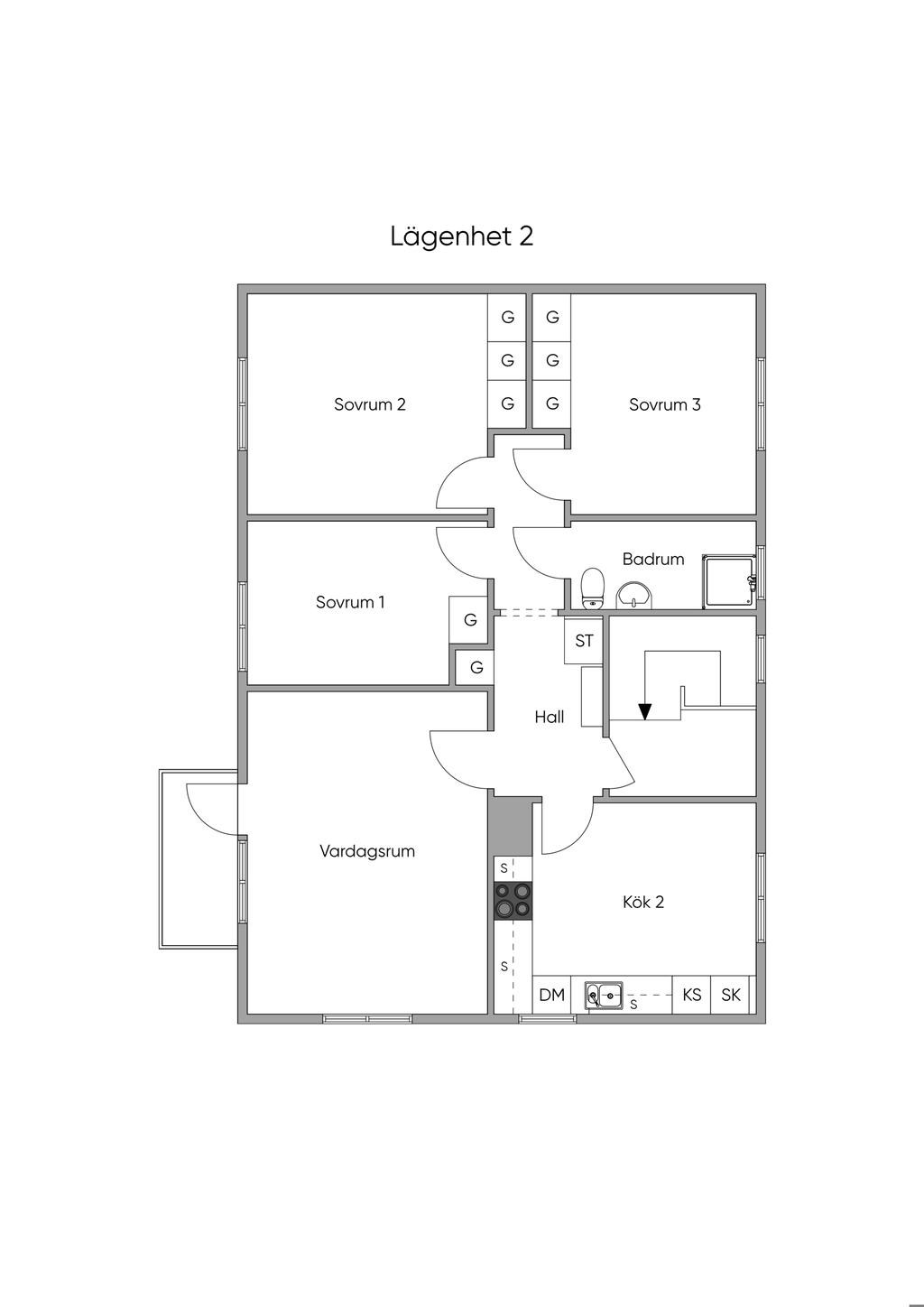 Övre plan, Lägenhet 2