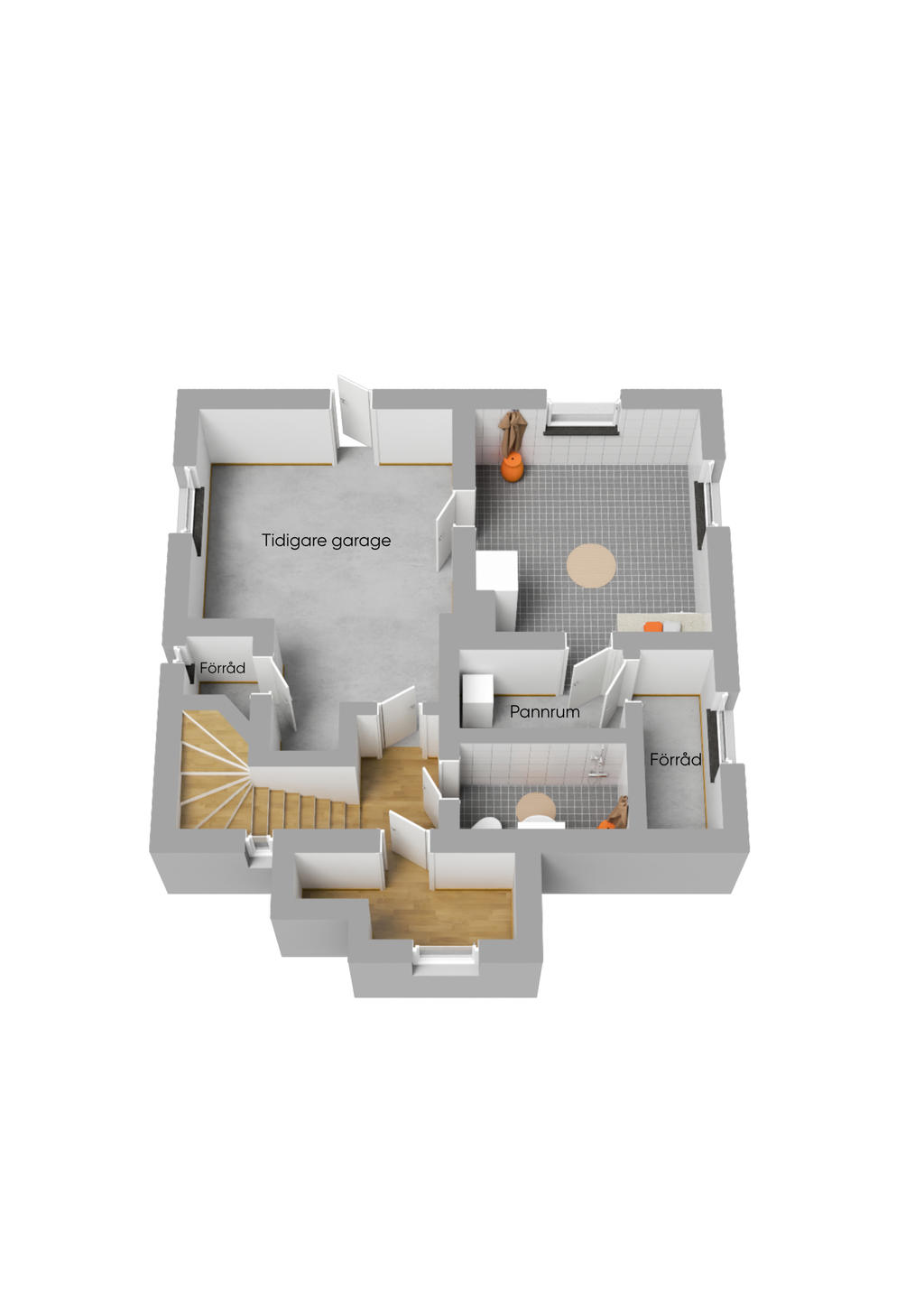 Planlösning källare 3D