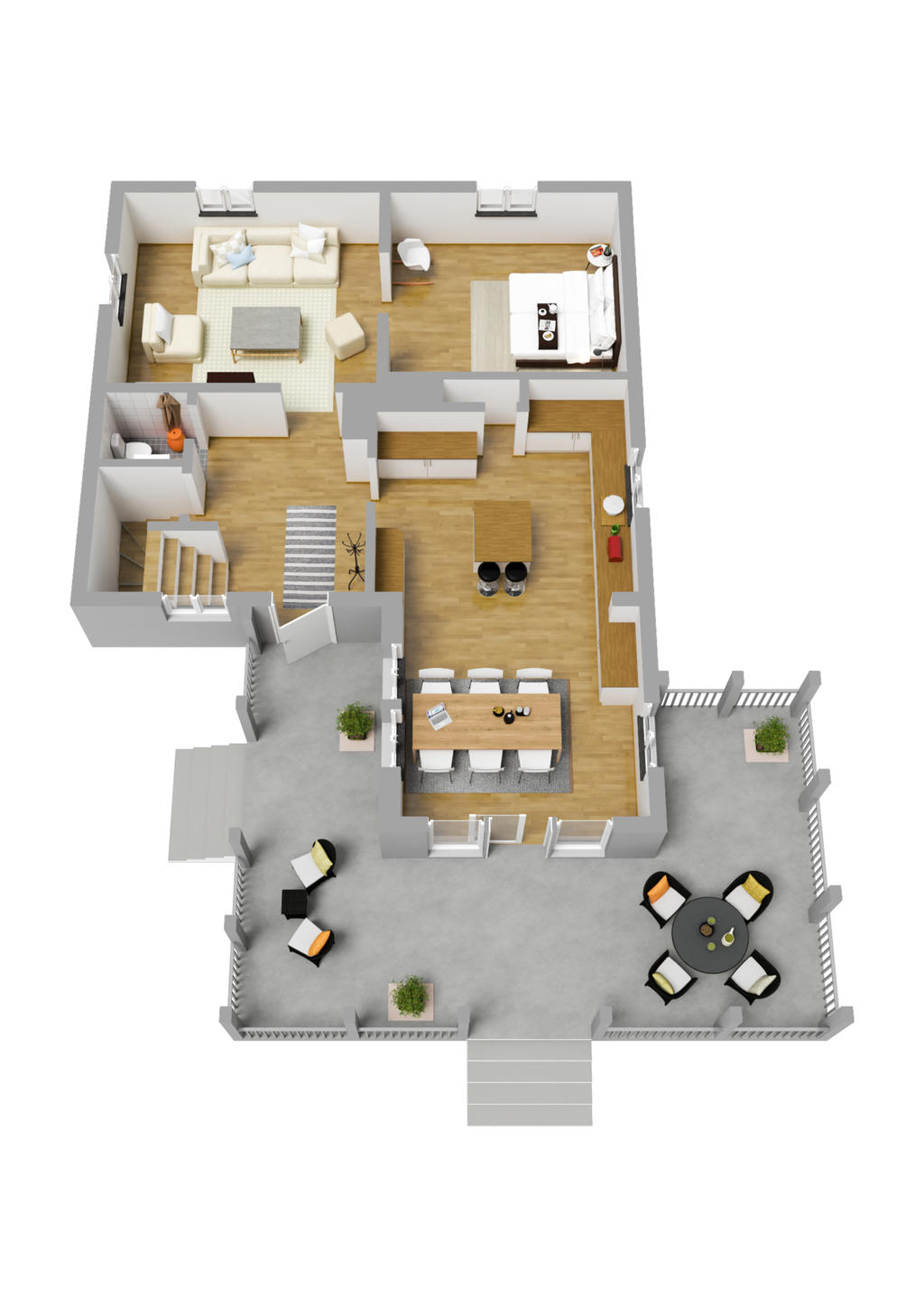 Planlösning entréplan 3D