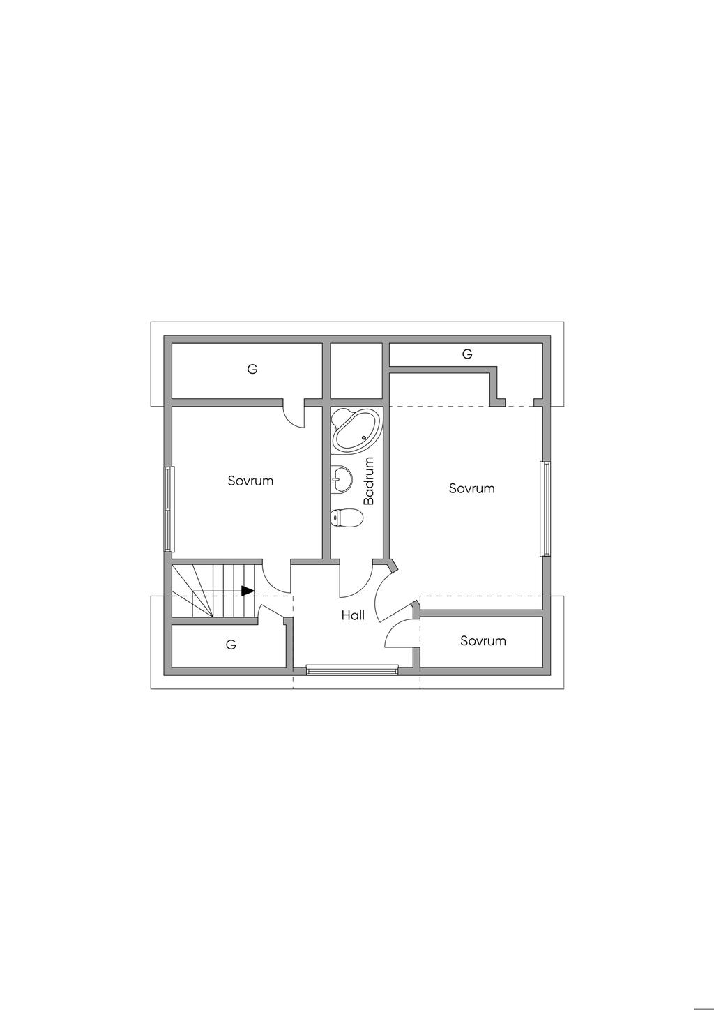 Planlösning övre plan