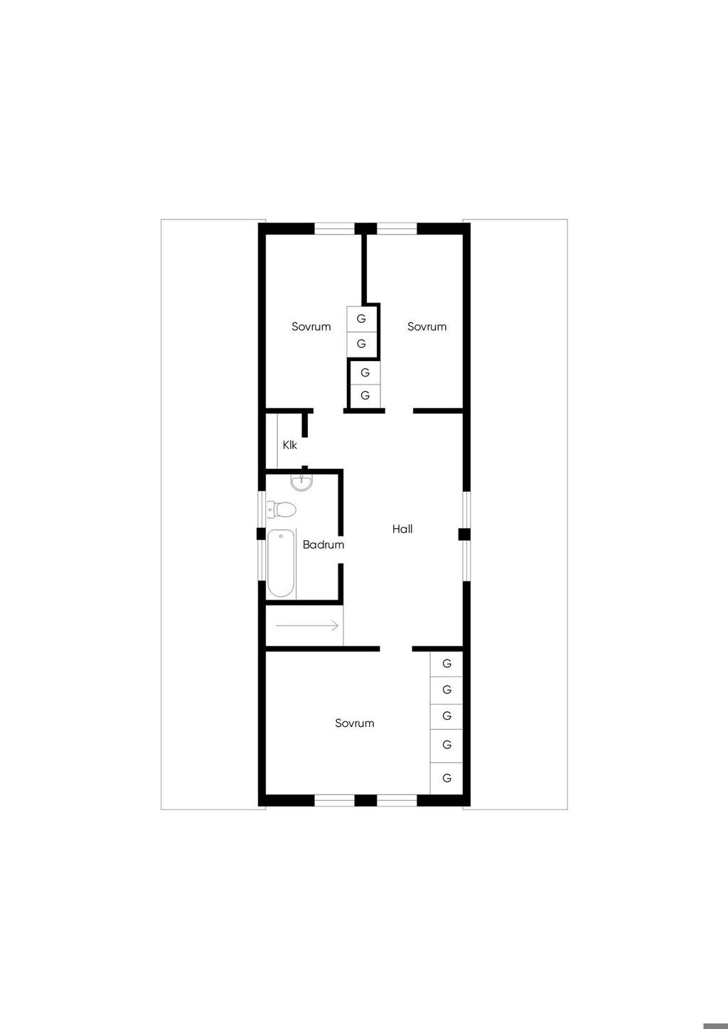Möjlig planlösning övre plan