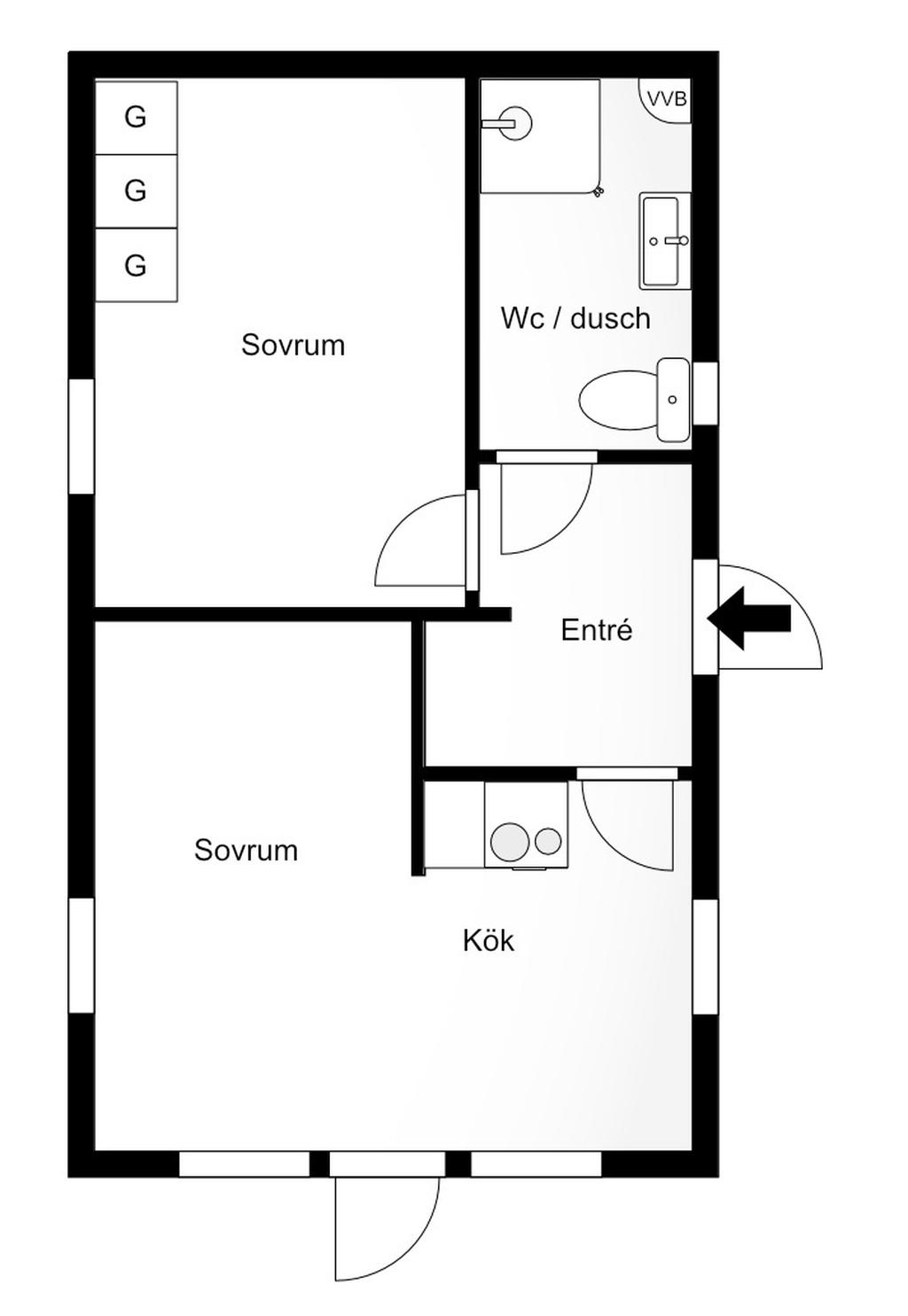 Planlösning gästhus
