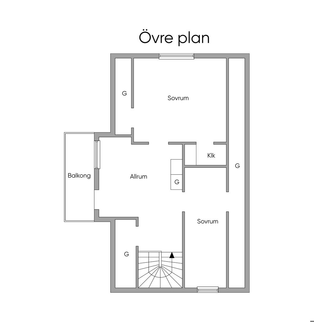 Planritning, övre plan