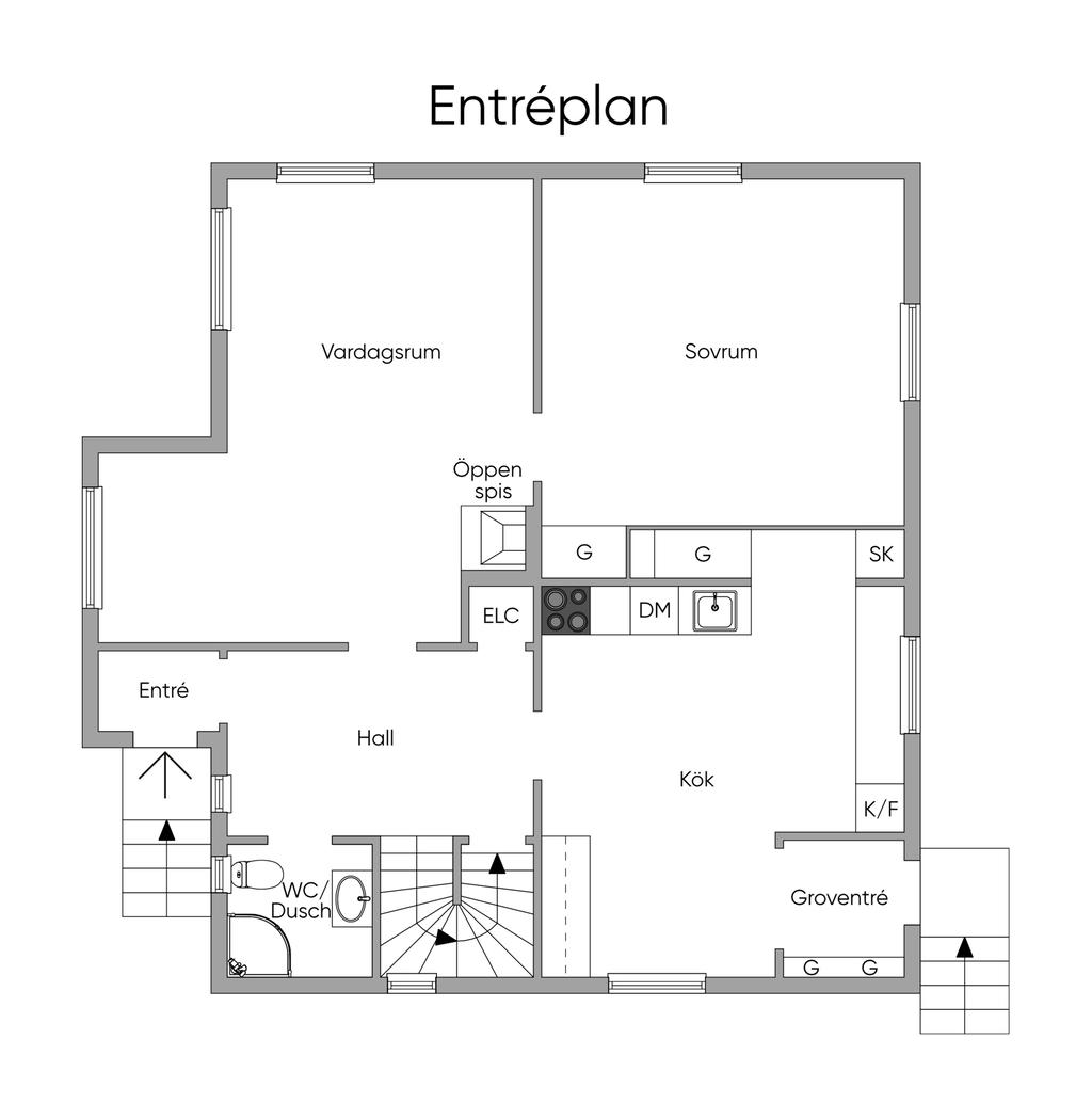 Planritning, entréplan