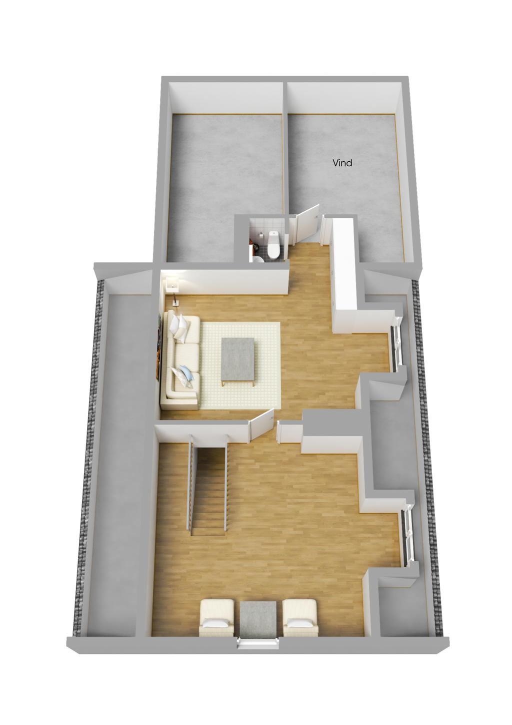 Planlösning Övre plan 3D