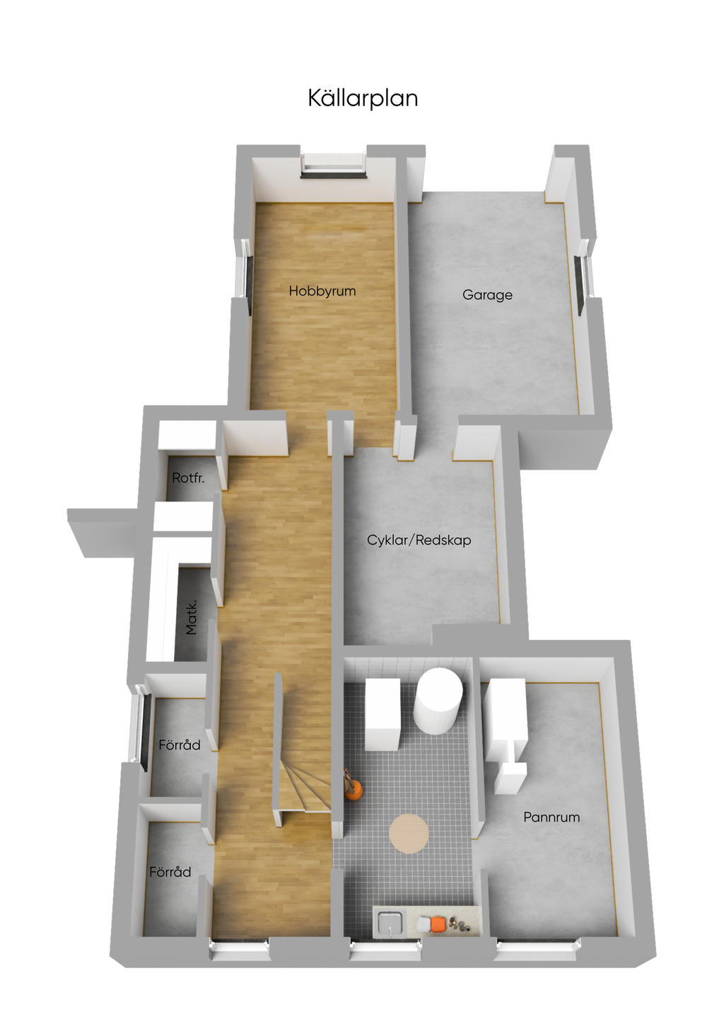 Planlösning Källaren 3D