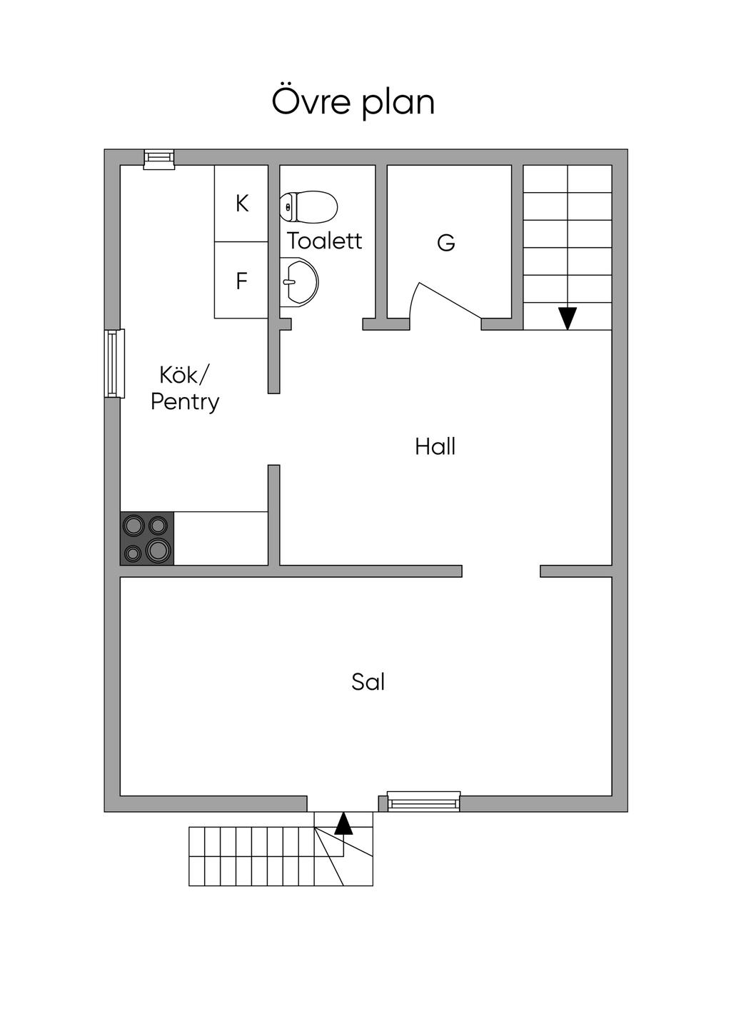 Planlösning Övre plan