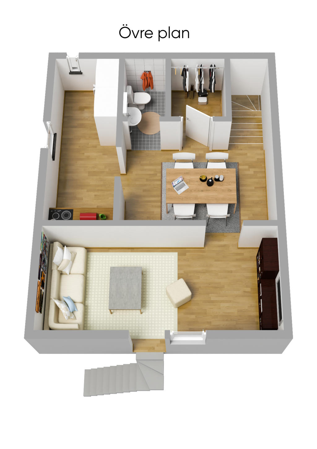 Planlösning Övre plan 3D
