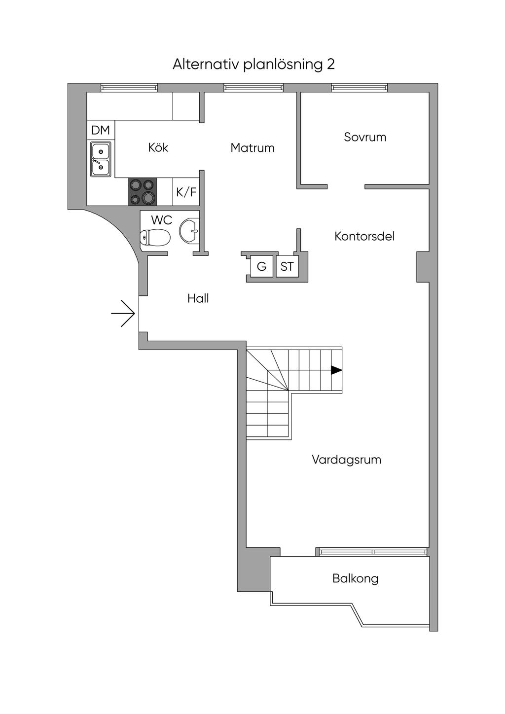 Alternativ planlösning 2