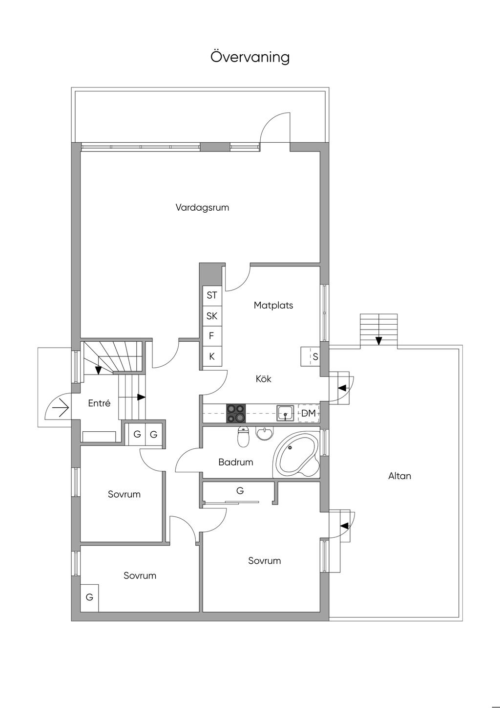 Övre plan, skiss