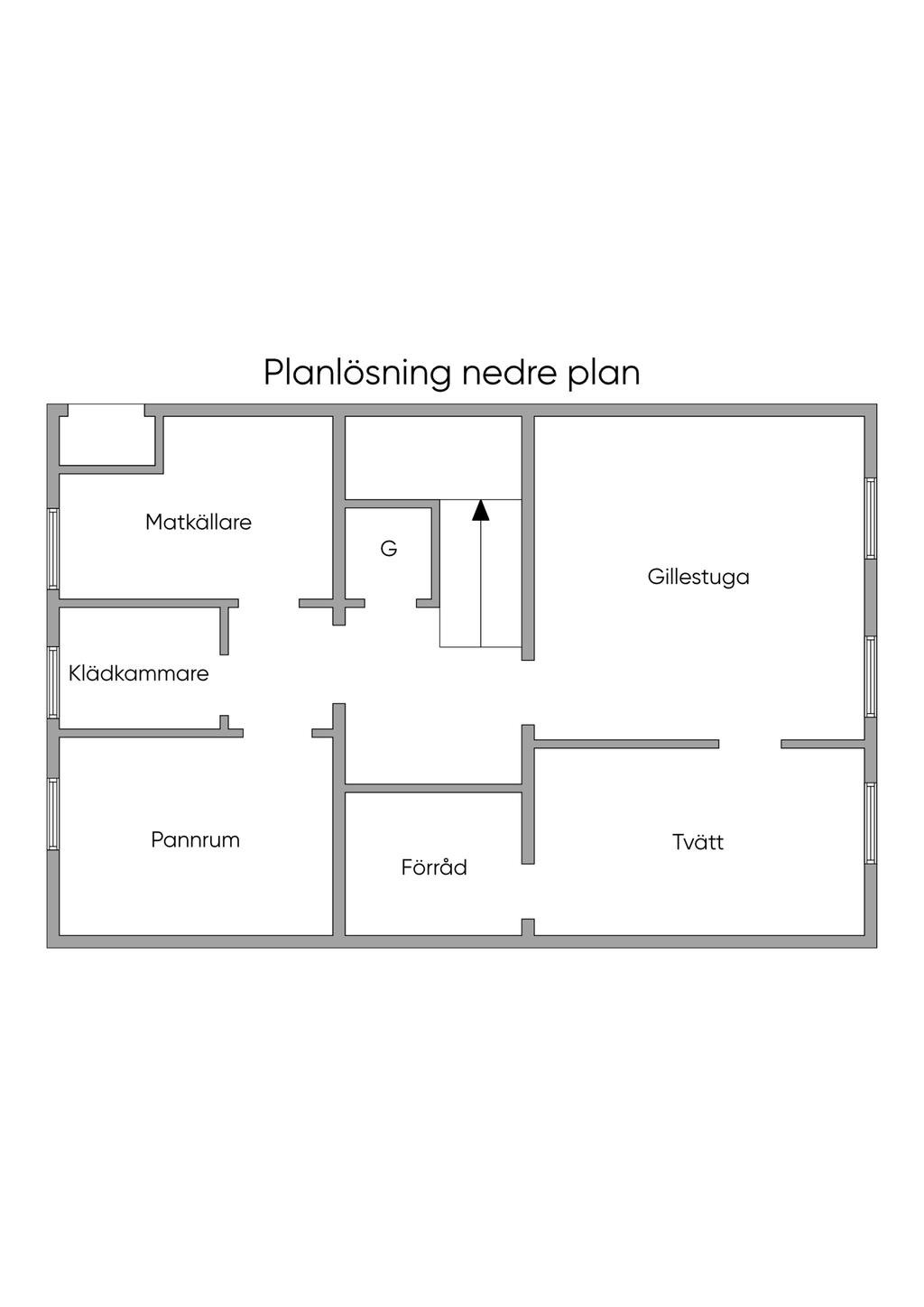 Planlösning Nedre plan