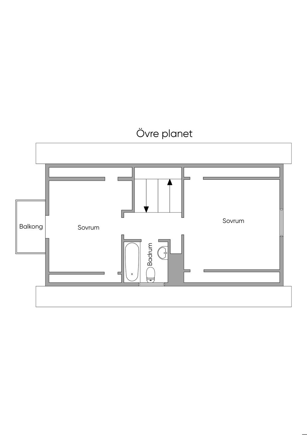 Planlösning Övre plan
