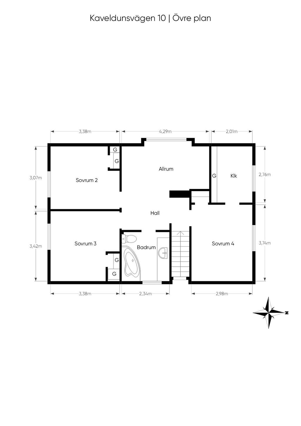 Planritning övervåning