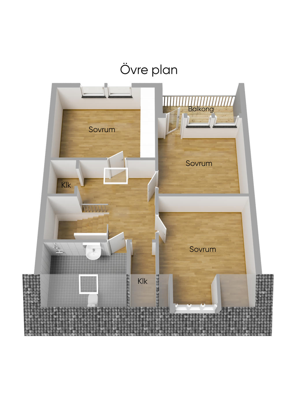 Planlösning Övre plan 3D