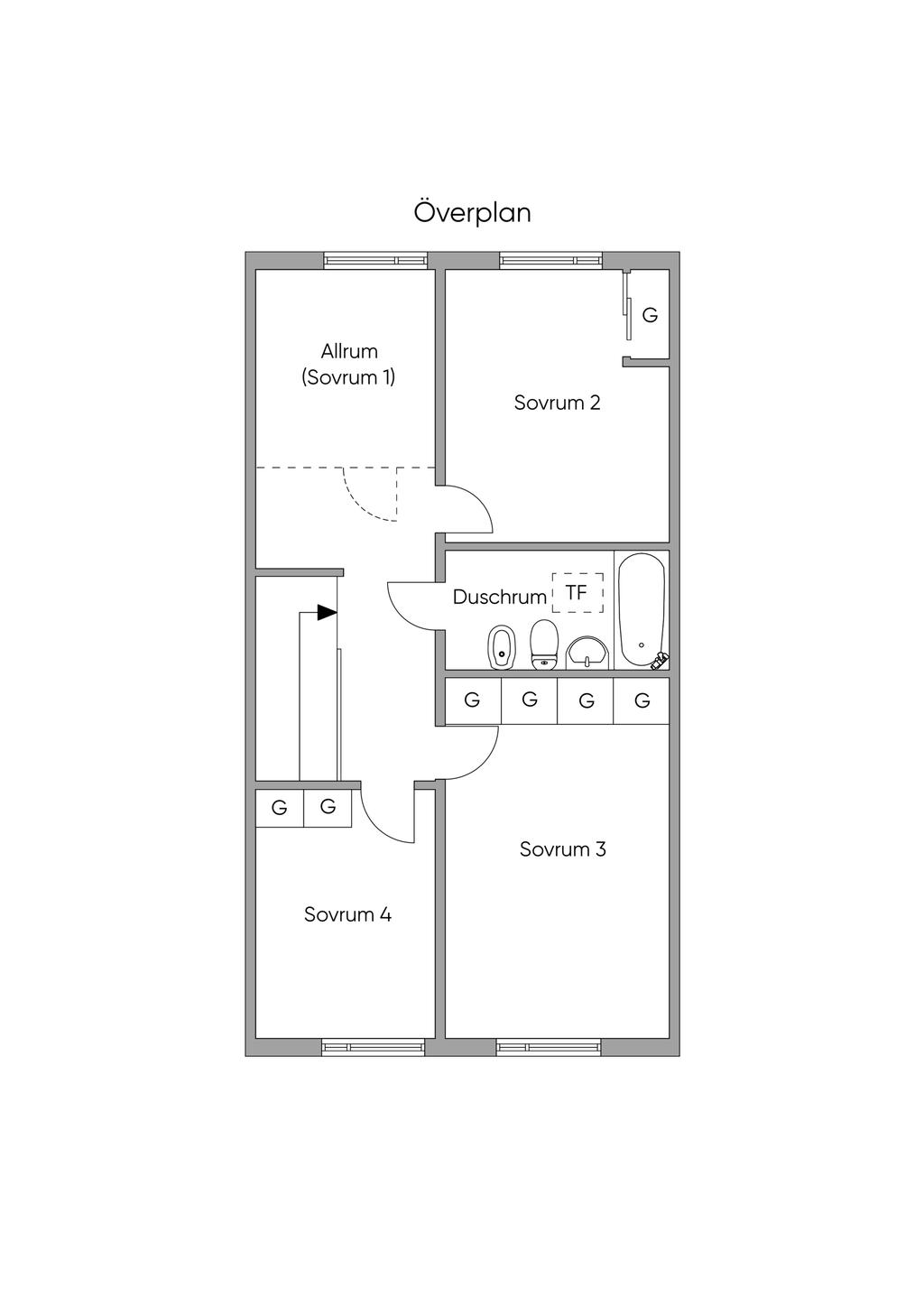 Övre plan, skiss