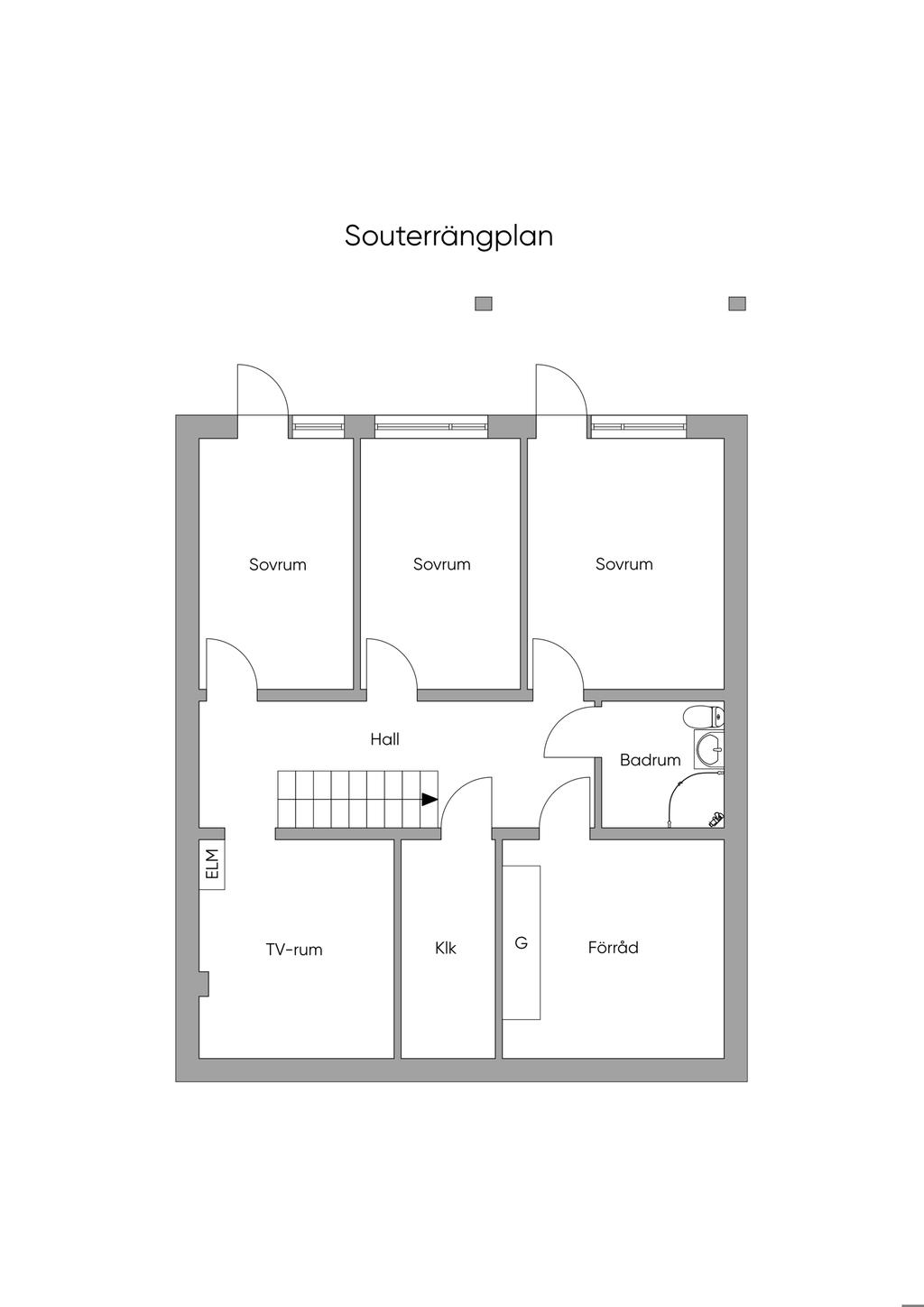 Planlösning Nedre plan