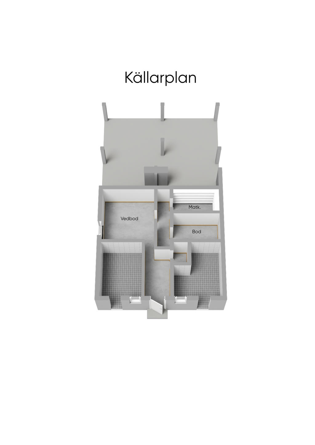 Planritning källare hus 1 3D