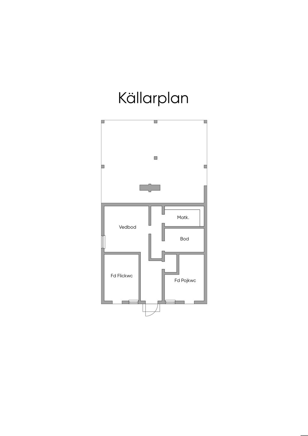 Planritning källare hus 1