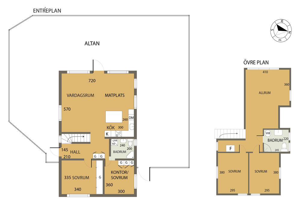 Plankarta entré- och övreplan!