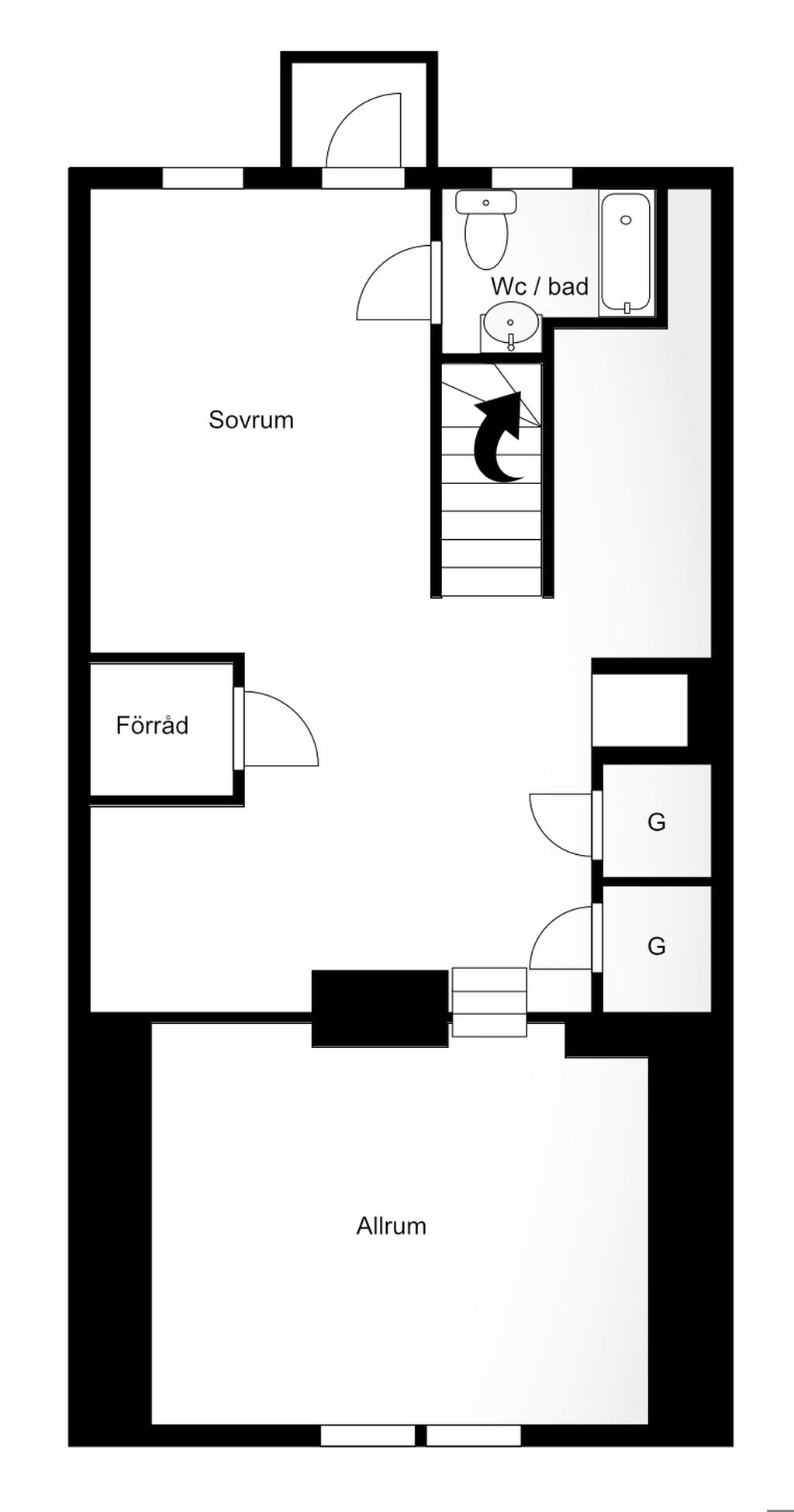 Planlösning övre plan