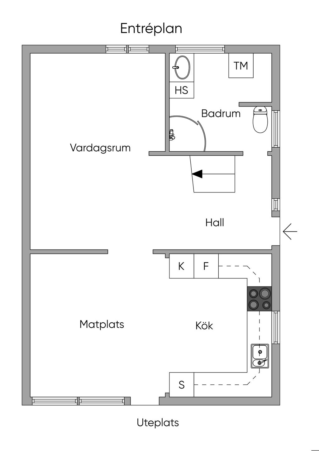 Planlösning nedre plan