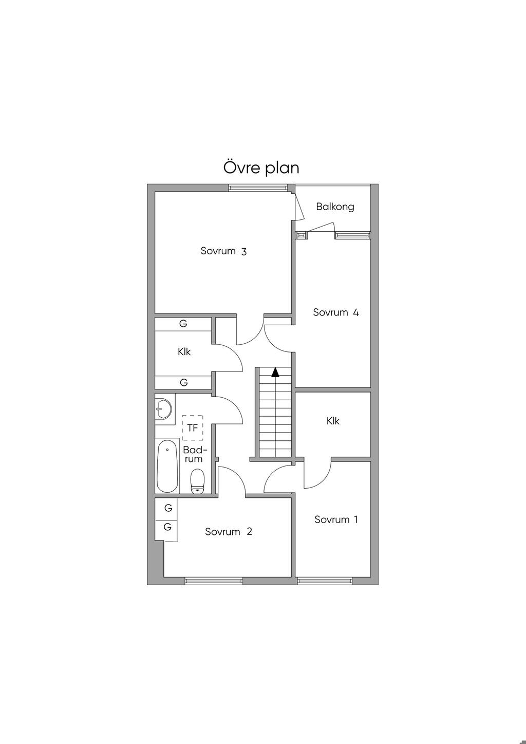 Planlösning övre plan