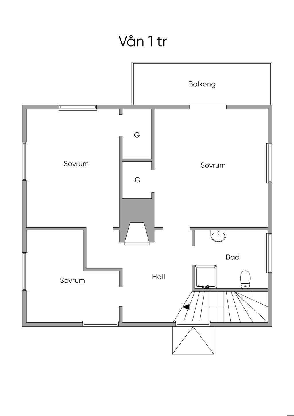 Planlösning övre plan