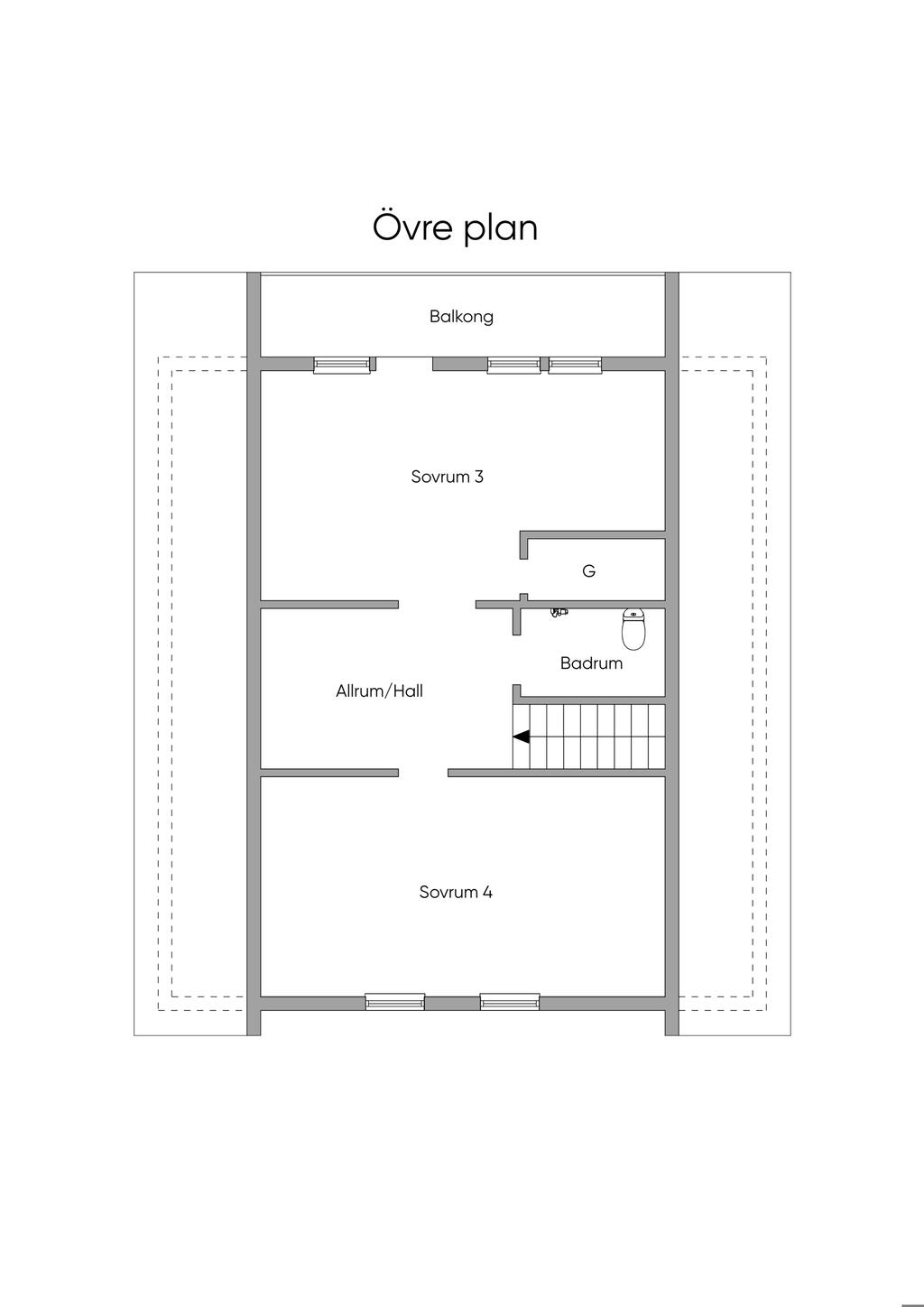 Planritning övre plan