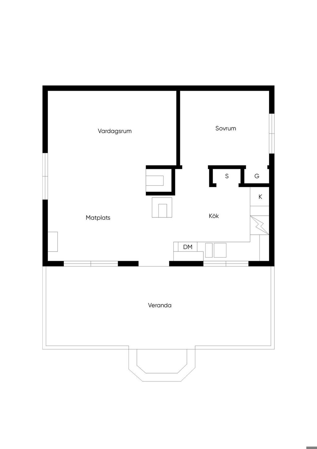 Planlösning - Huvudstugan