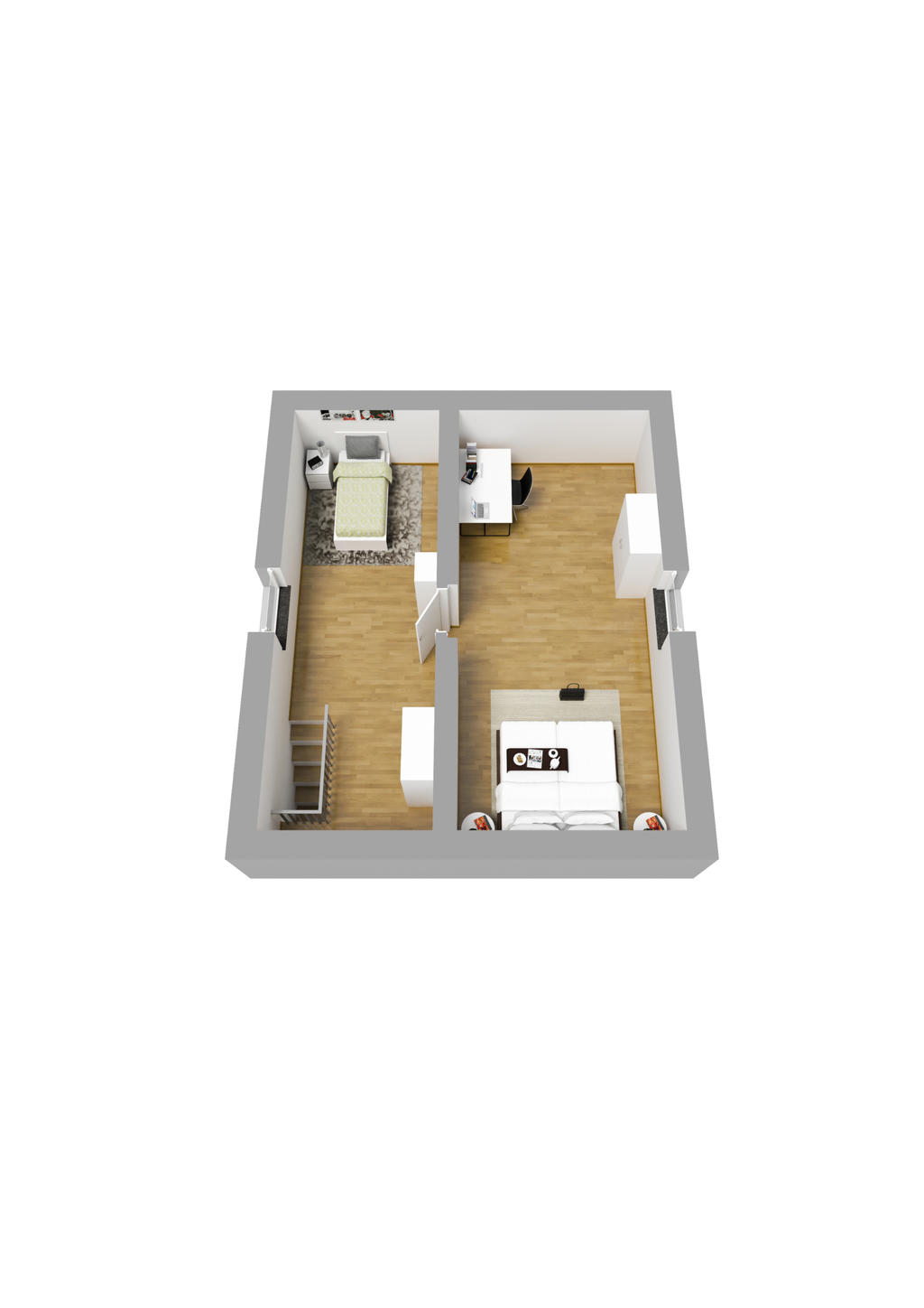 Planlösning övre plan 3D