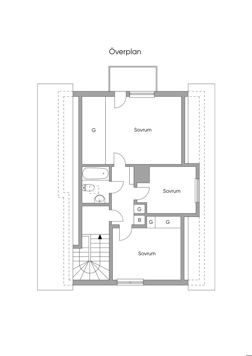 Planlösning ovanvåning