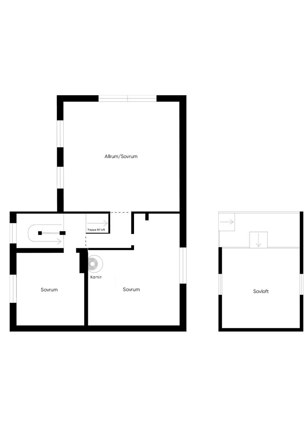 ALTERNATIV planlösning övre plan