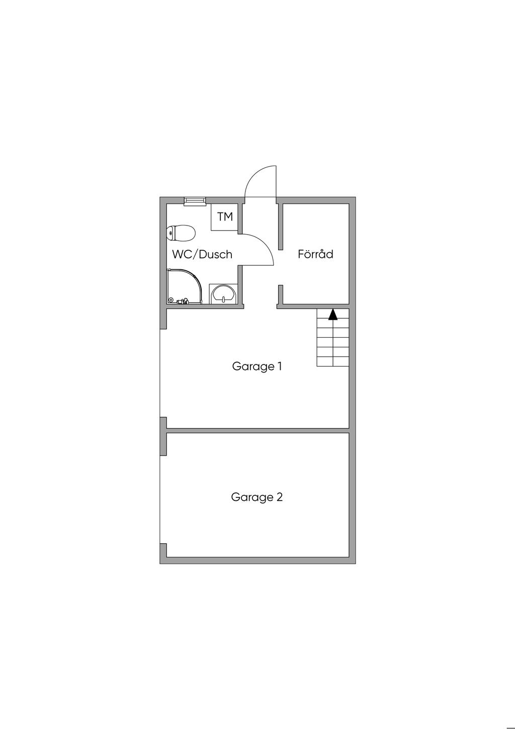 Planritning garage/badrum 2D
