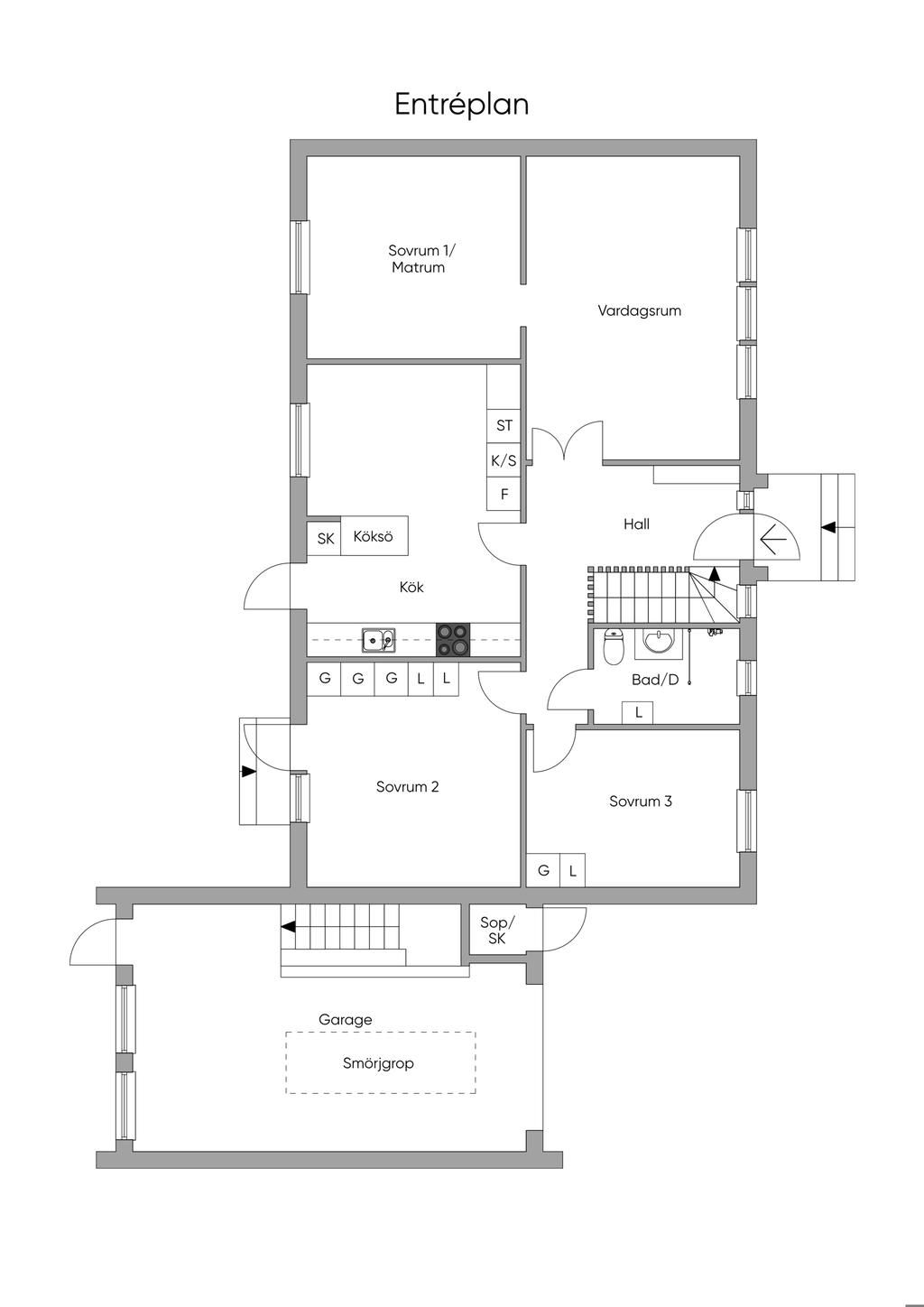 Planlösning entréplan 2D