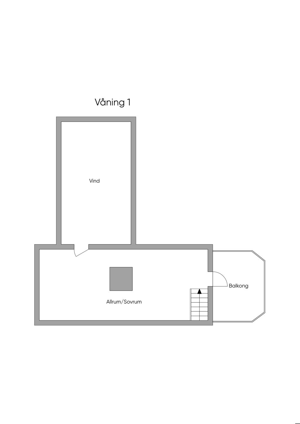 Planlösning övervåningen boningshuset