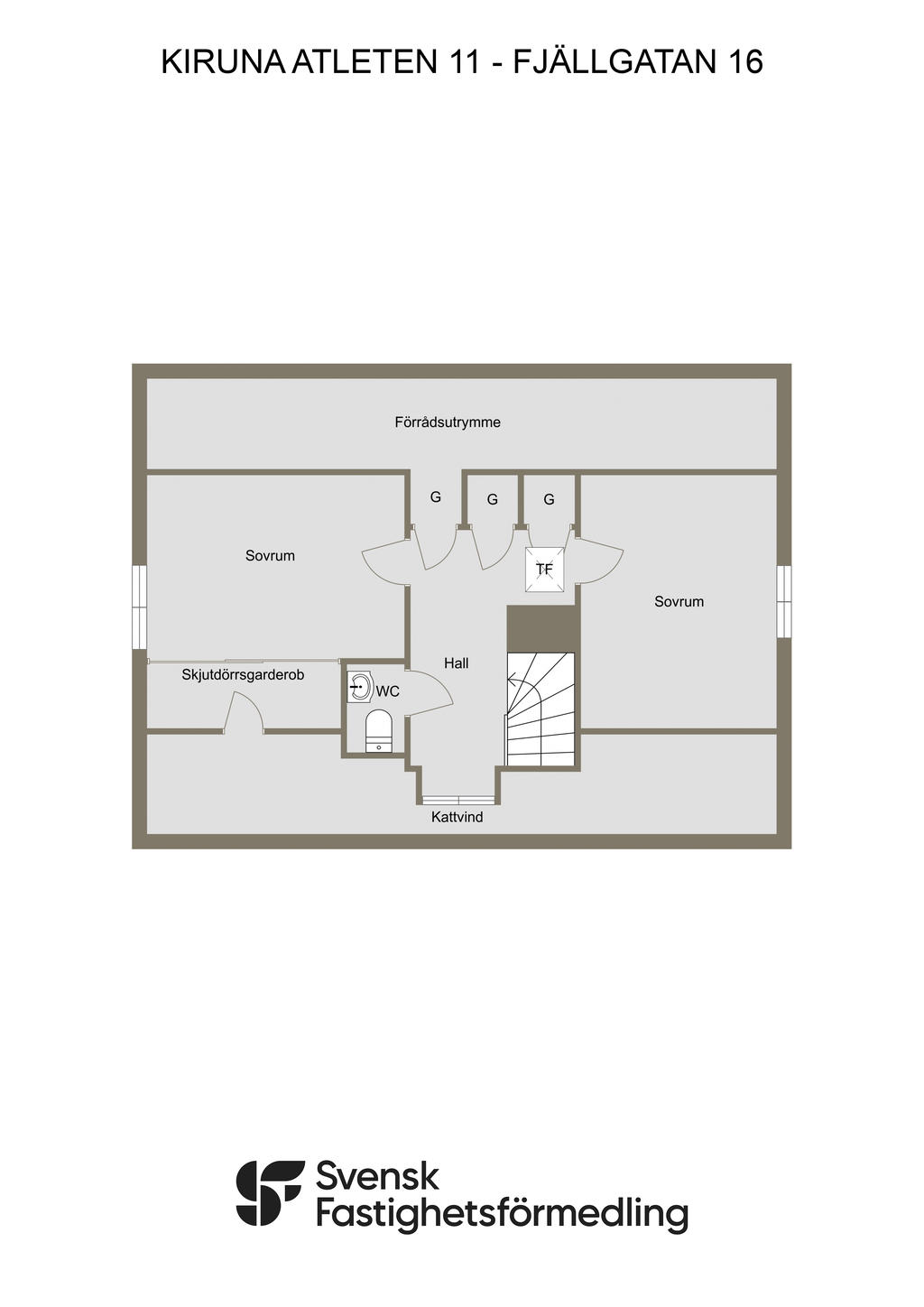 KIRUNA ATLETEN 11 - FJÄLLGATAN 16 - 2D - Ritning Övre plan