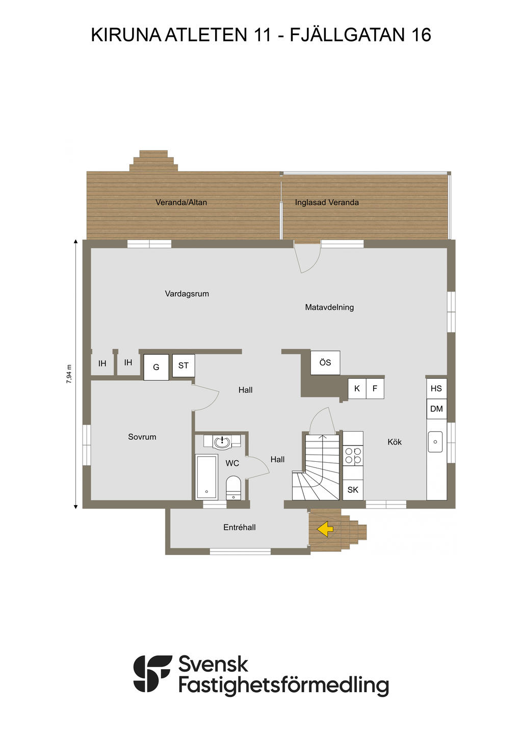 KIRUNA ATLETEN 11 - FJÄLLGATAN 16 - 2D - Ritning Entréplan
