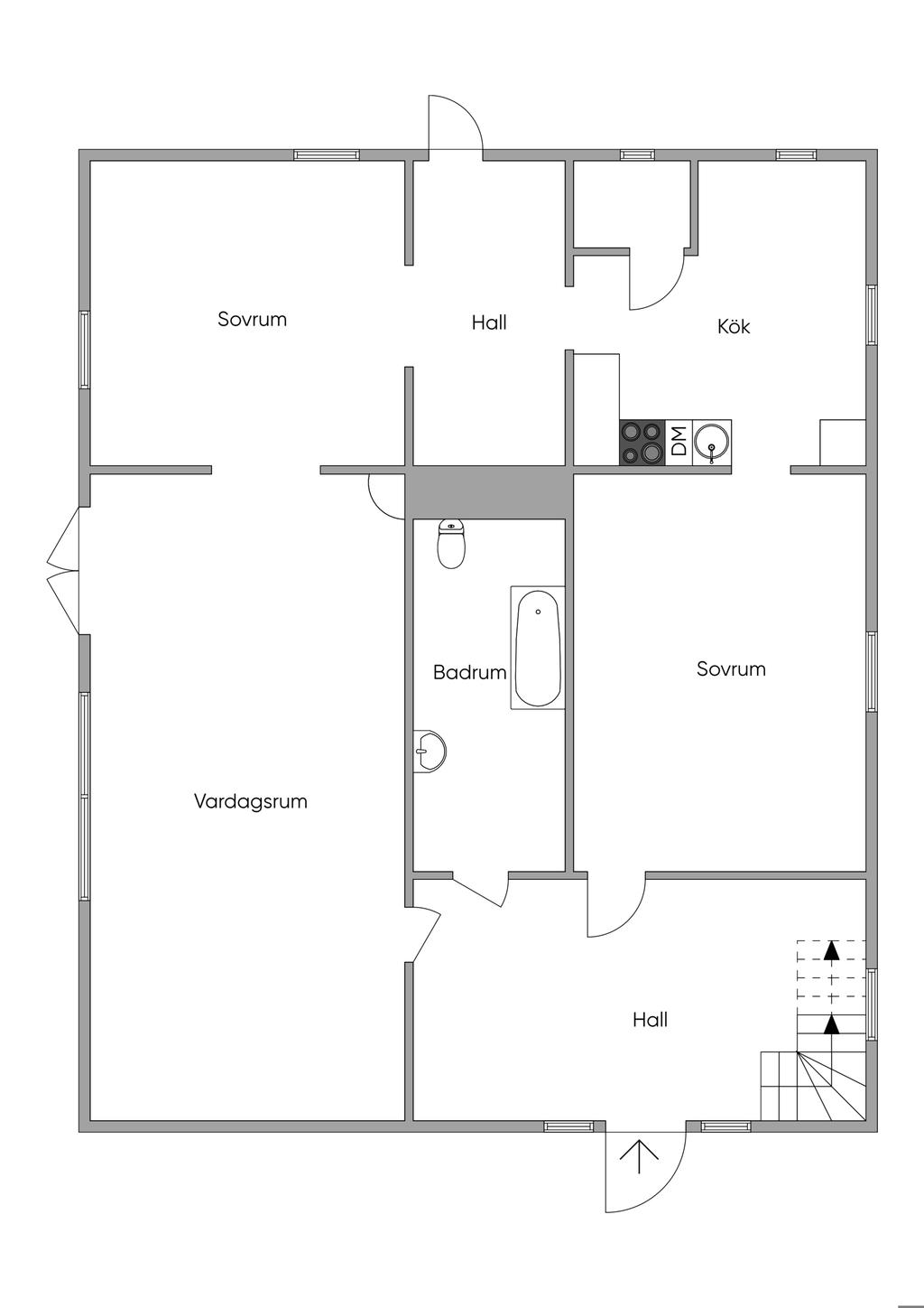 Entréplan(Ej skalenlig)