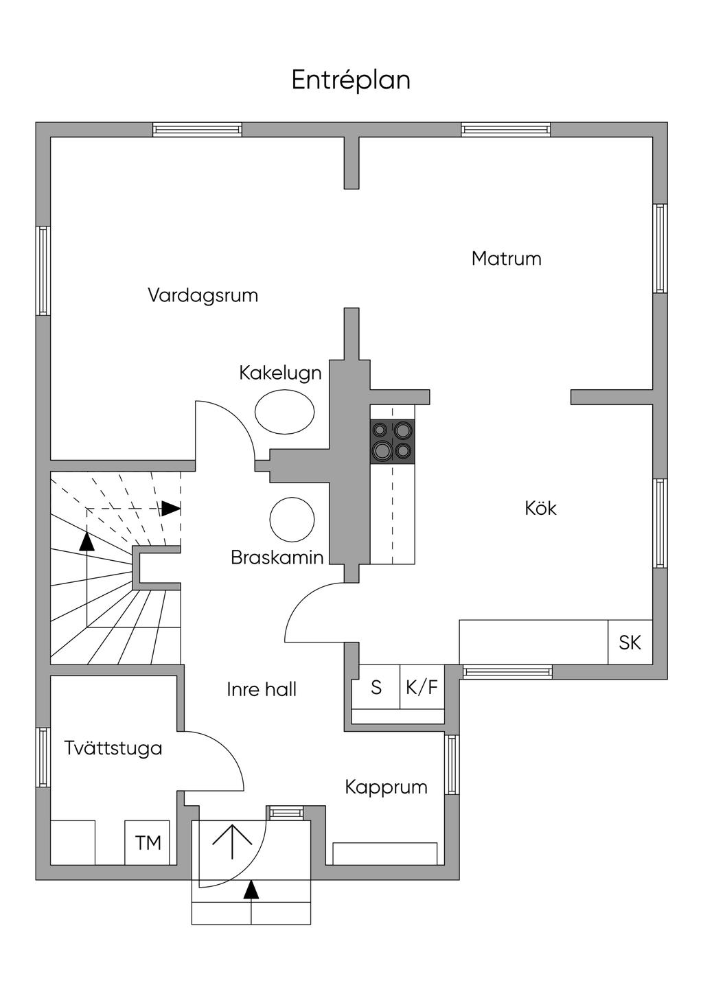 Planlösning, entréplan