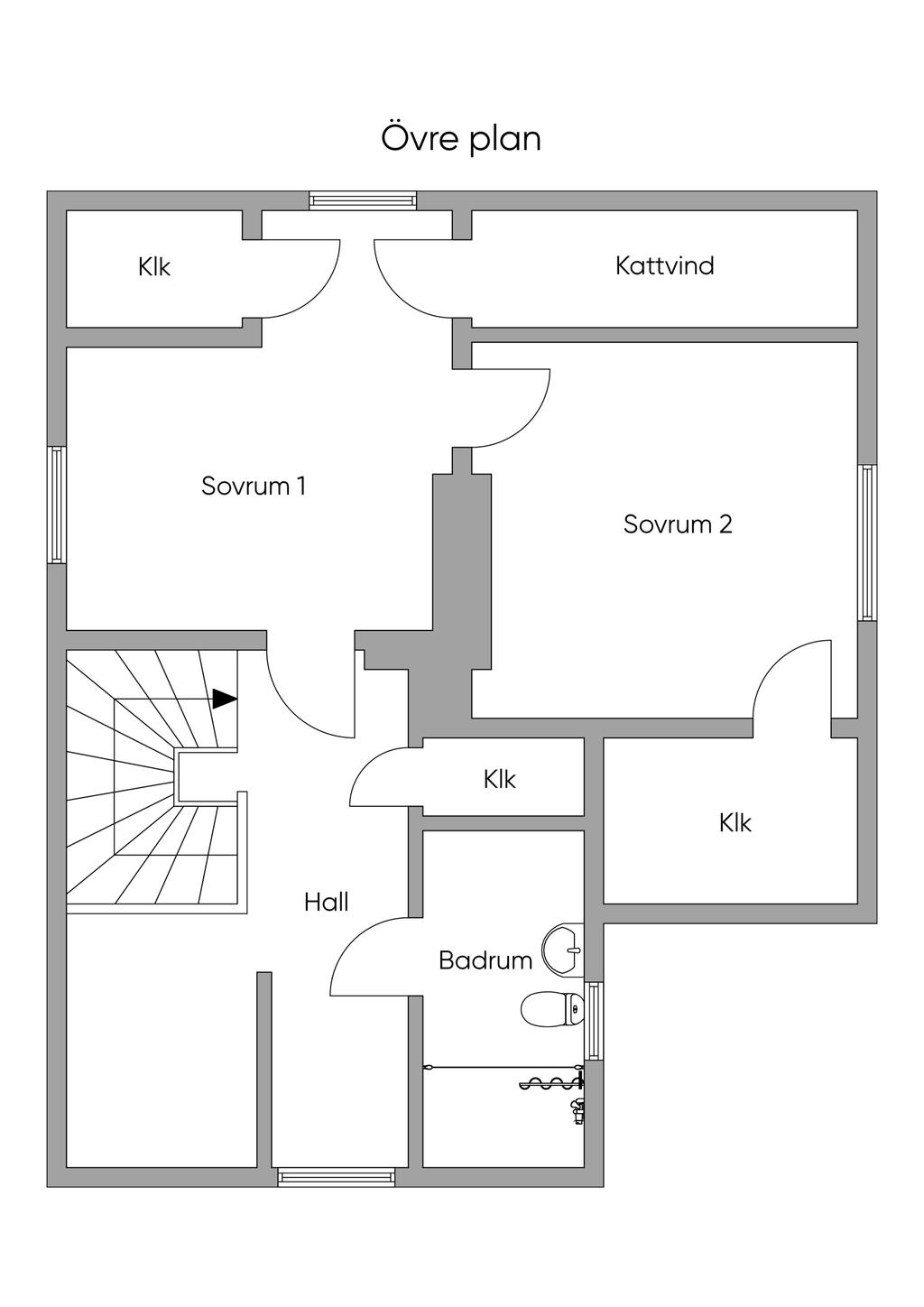 Planlösning, övre plan